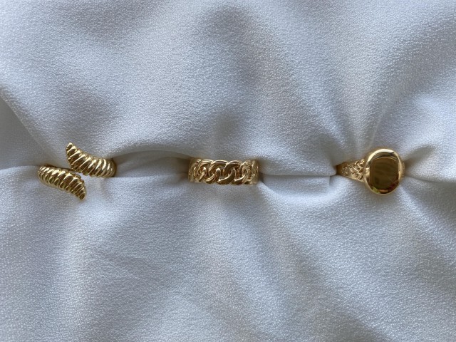 Gold 3lü Yüzük Seti